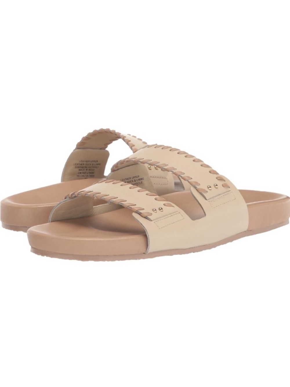 Seychelles Braided Double-Strap Slide Sandals in Beige